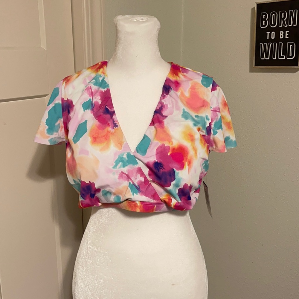 Torrid multicolored floral swimsuit Top